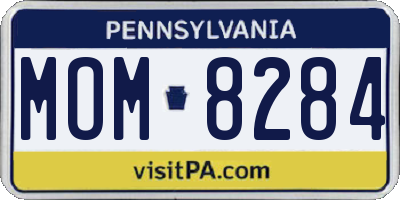 PA license plate MOM8284