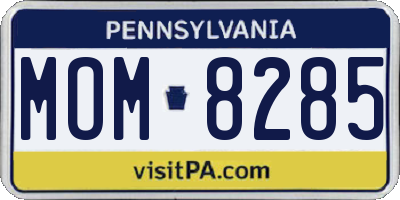 PA license plate MOM8285