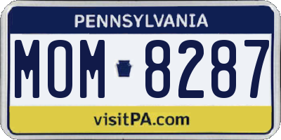 PA license plate MOM8287