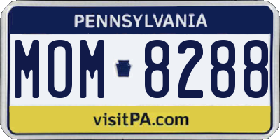 PA license plate MOM8288