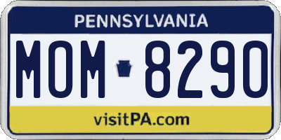 PA license plate MOM8290