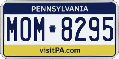 PA license plate MOM8295