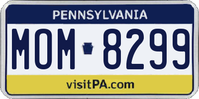 PA license plate MOM8299