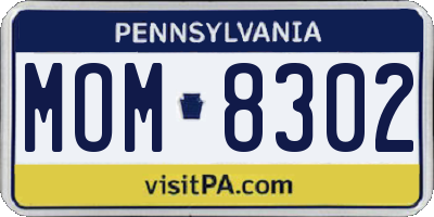 PA license plate MOM8302