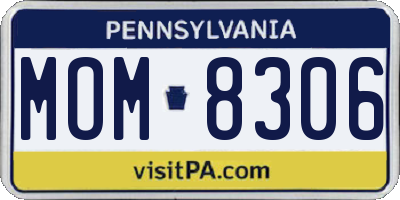 PA license plate MOM8306
