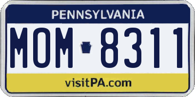 PA license plate MOM8311