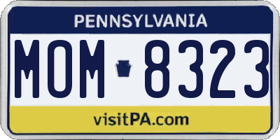 PA license plate MOM8323