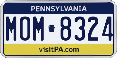 PA license plate MOM8324