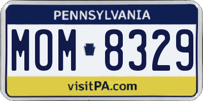 PA license plate MOM8329