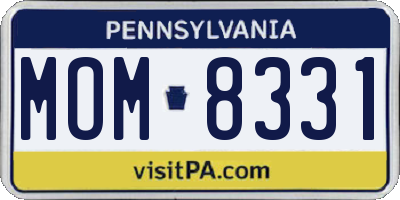PA license plate MOM8331