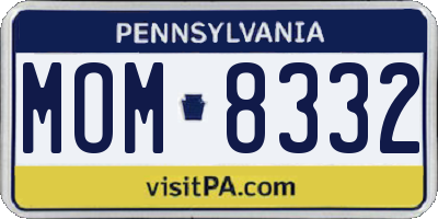 PA license plate MOM8332