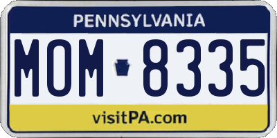 PA license plate MOM8335