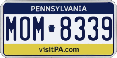 PA license plate MOM8339
