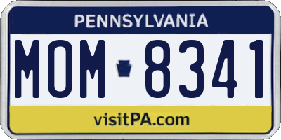 PA license plate MOM8341