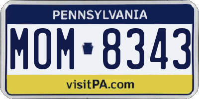PA license plate MOM8343