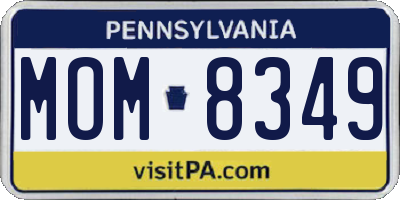 PA license plate MOM8349