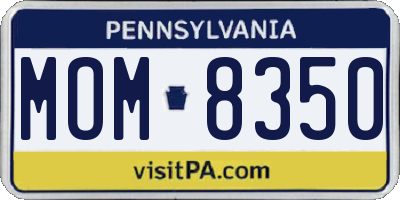 PA license plate MOM8350