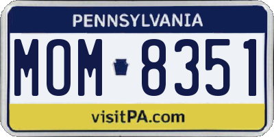 PA license plate MOM8351