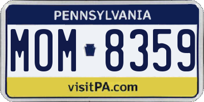 PA license plate MOM8359