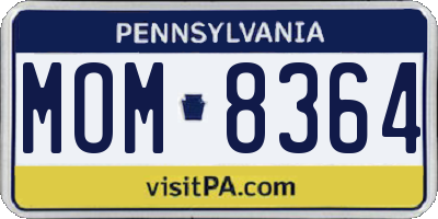 PA license plate MOM8364