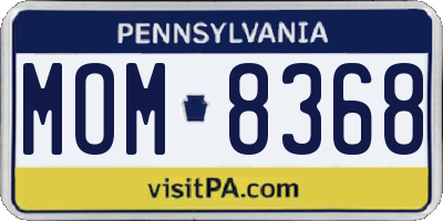 PA license plate MOM8368