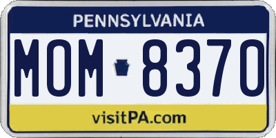 PA license plate MOM8370