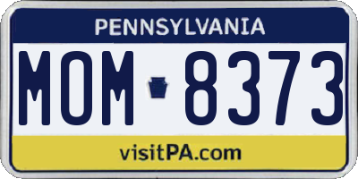 PA license plate MOM8373