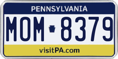 PA license plate MOM8379
