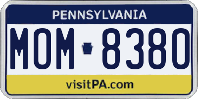PA license plate MOM8380