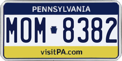 PA license plate MOM8382