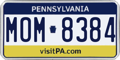 PA license plate MOM8384