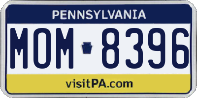 PA license plate MOM8396