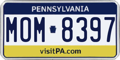 PA license plate MOM8397