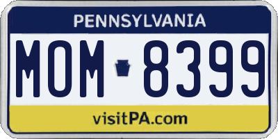PA license plate MOM8399