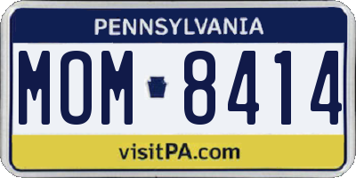 PA license plate MOM8414