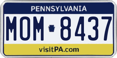 PA license plate MOM8437