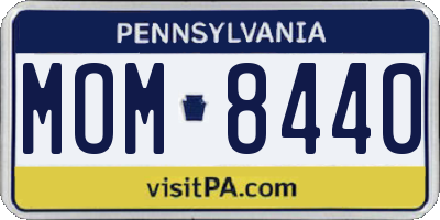 PA license plate MOM8440