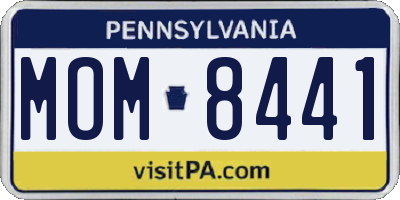 PA license plate MOM8441