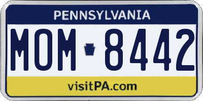 PA license plate MOM8442