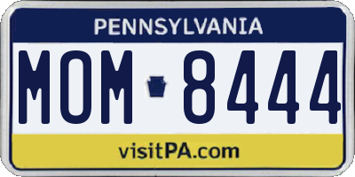 PA license plate MOM8444