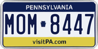 PA license plate MOM8447