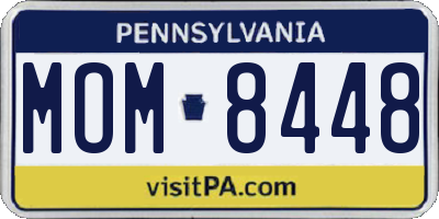 PA license plate MOM8448
