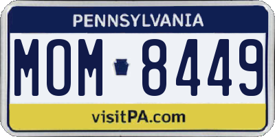PA license plate MOM8449