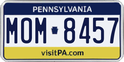 PA license plate MOM8457