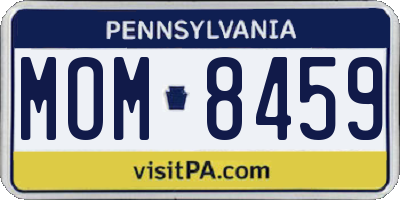 PA license plate MOM8459
