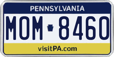 PA license plate MOM8460