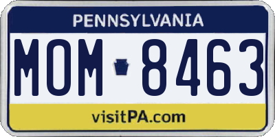 PA license plate MOM8463