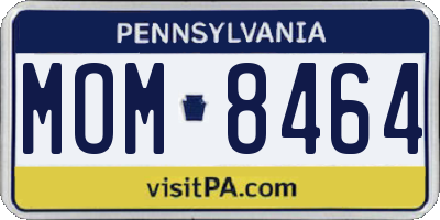 PA license plate MOM8464