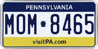 PA license plate MOM8465