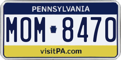 PA license plate MOM8470